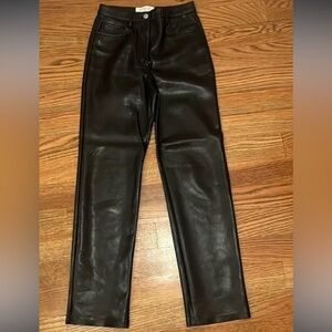 Aritzia Wilfred Black Leather Pants